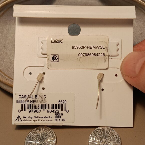 belk silver-tone double disc linear black pave rhinestone accent earrings - NWT - Picture 2 of 9